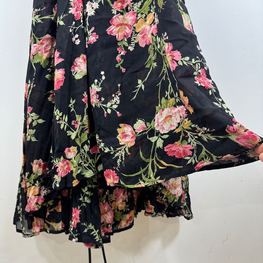 Reformation deep low V-neck floral wrap maxi dress NWT - Picture 7 of 13